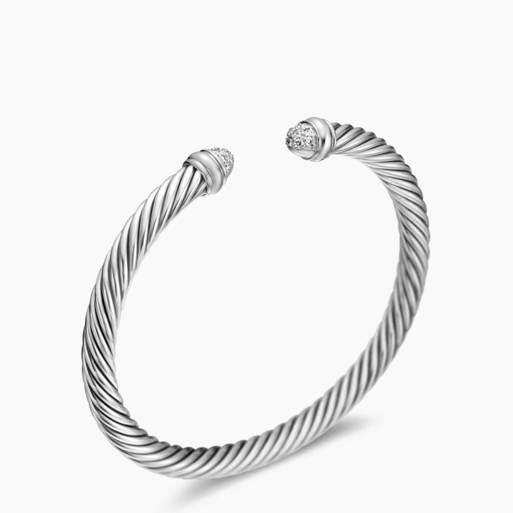 Classic cable 5mm Bracelet with diamonds